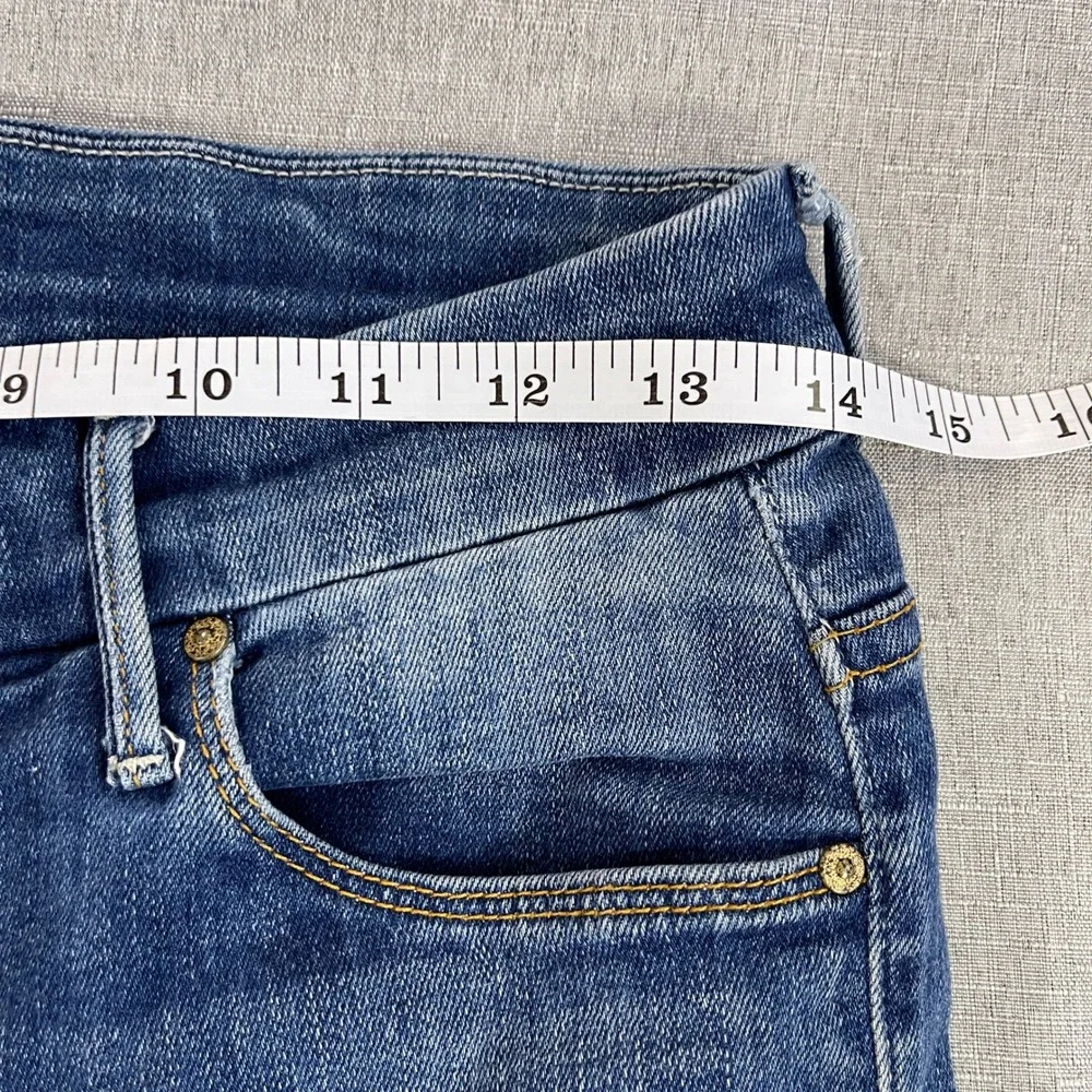 MOTHER High Waisted Looker Ankle Fray Skinny Jeans Womens‎ 26 Blue Denim